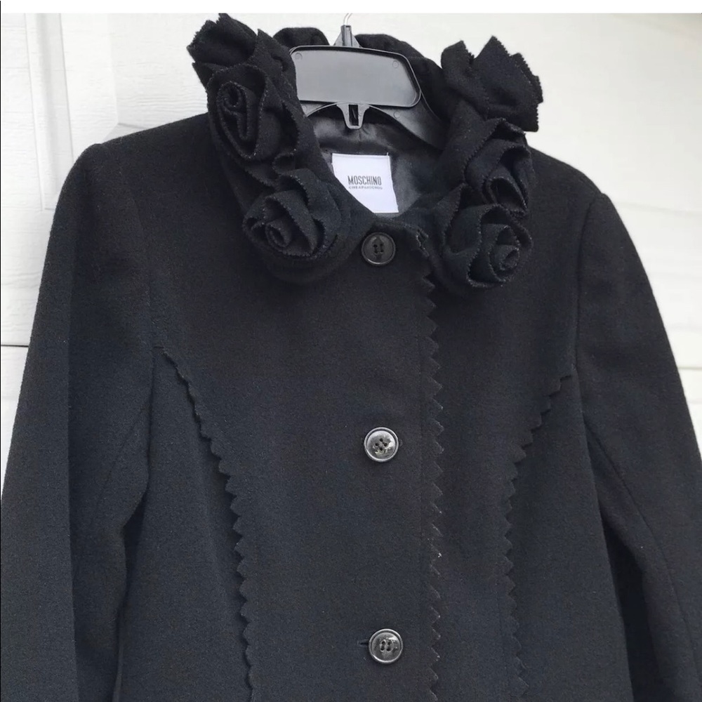 MOSCHINO Cheap and Chic Black Wool Pea Coat